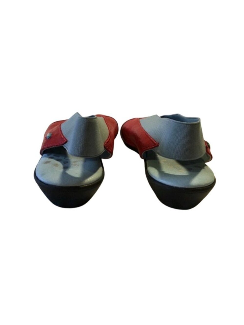 Cloud Caliber Womens 7.5 Slingback Sandals Red Leather Comfy - Picture 7 of 11